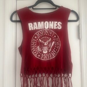 H&M Divided Red Ramones Graphic Band Tee